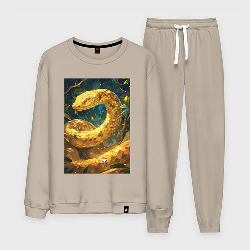 Мужской костюм Золотая змея / Миндальный – фото 1