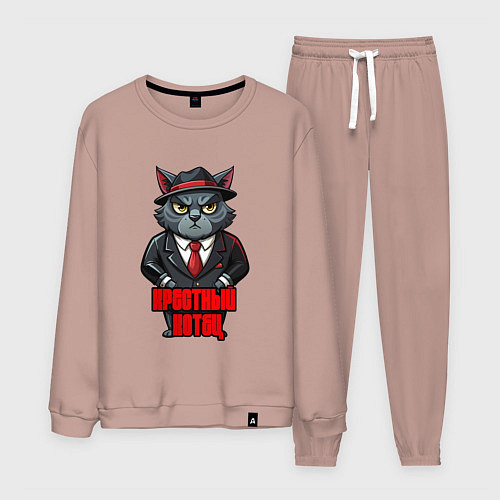 Мужской костюм Крестный котец в шляпе / Пыльно-розовый – фото 1