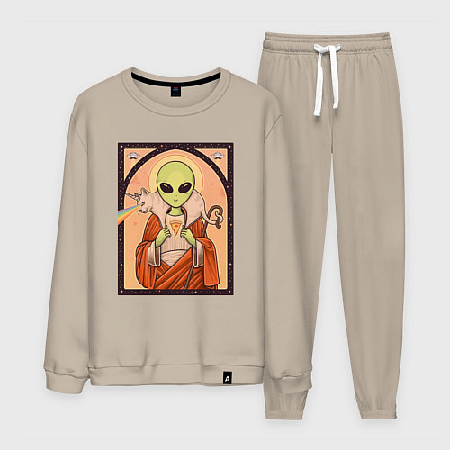 Мужской костюм Пришелец и кот-единорог / Миндальный – фото 1