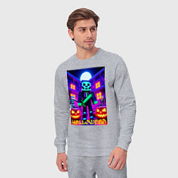 Костюм хлопковый мужской Halloween and Minecraft - neon collaboration, цвет: меланж — фото 2