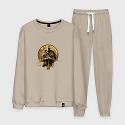 Костюм хлопковый мужской Эмблемы элитного рыцаря, цвет: миндальный