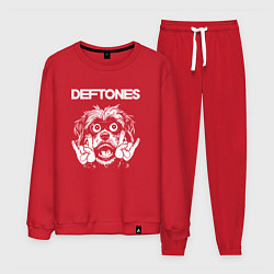 Костюм хлопковый мужской Deftones rock dog, цвет: красный