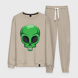Костюм хлопковый мужской Green skeletor, цвет: миндальный