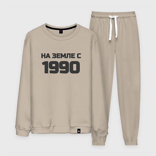 Мужской костюм Надпись: на земле с 1990 / Миндальный – фото 1