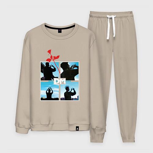 Мужской костюм Depeche Mode world in my eyes: red rose / Миндальный – фото 1