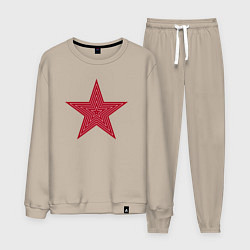 Костюм хлопковый мужской USSR red star, цвет: миндальный