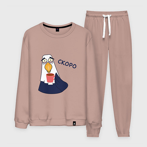 Мужской костюм Орел с надписью скоро / Пыльно-розовый – фото 1