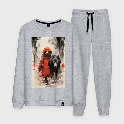 Мужской костюм Красная шапочка с волком / Меланж – фото 1