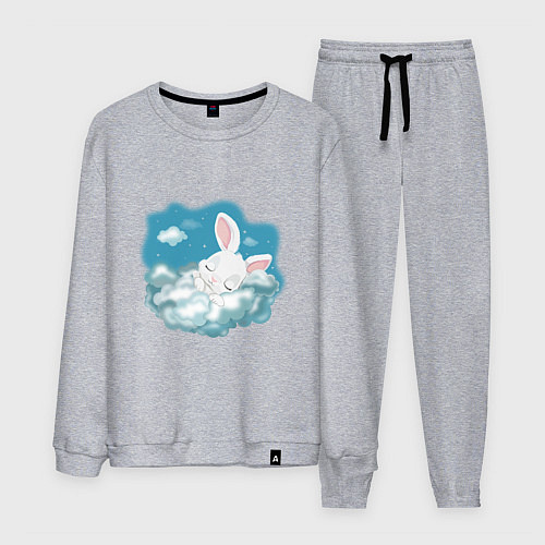 Мужской костюм Зайчик спит на облаках / Меланж – фото 1