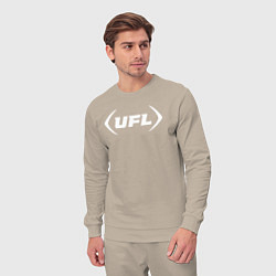 Костюм хлопковый мужской Ufl logo, цвет: миндальный — фото 2