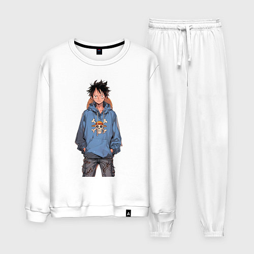 Мужской костюм Ван-Пис Луффи Монки / Белый – фото 1