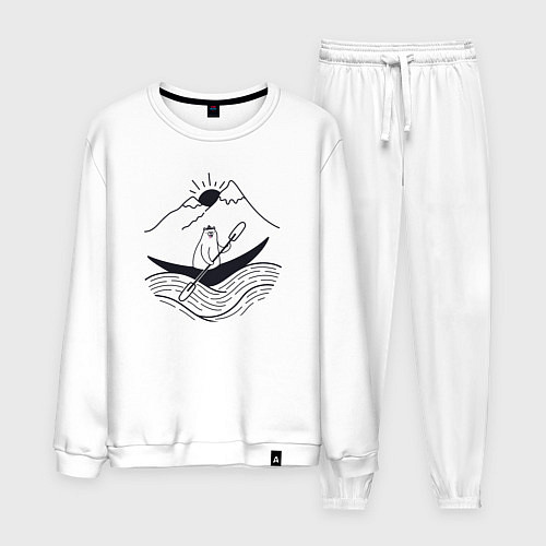 Мужской костюм Мишка в лодке / Белый – фото 1