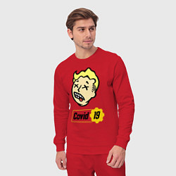 Костюм хлопковый мужской Vault boy - covid 19, цвет: красный — фото 2