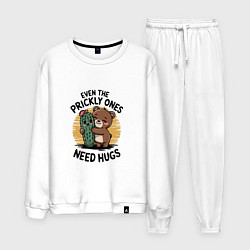 Костюм хлопковый мужской И колючки нуждаются в любви, цвет: белый
