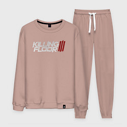 Костюм хлопковый мужской Killing floor 3 logo, цвет: пыльно-розовый