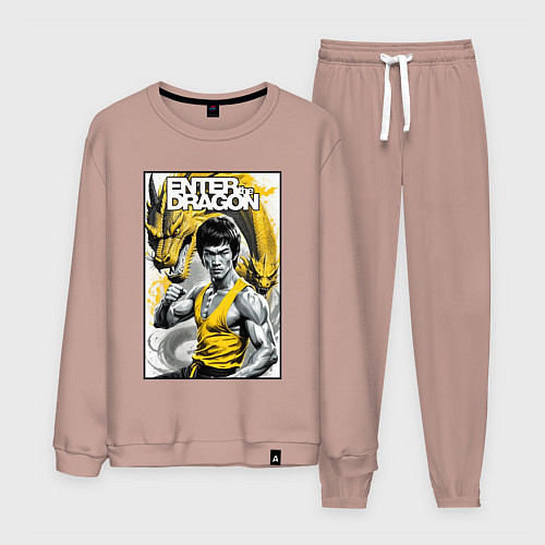 Мужской костюм Выход дракона - Брюс Ли / Пыльно-розовый – фото 1