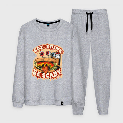 Мужской костюм Cтрашный бургер / Меланж – фото 1