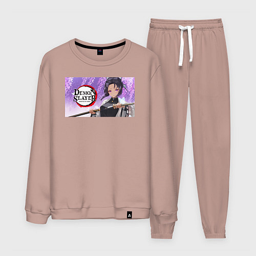 Мужской костюм Demon slayer black go / Пыльно-розовый – фото 1