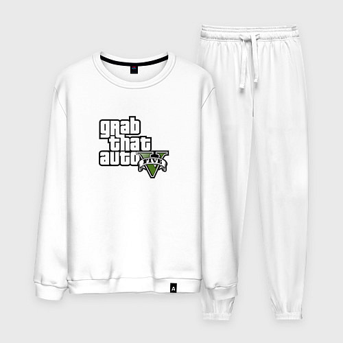 Мужской костюм GTA5 игровое лого / Белый – фото 1