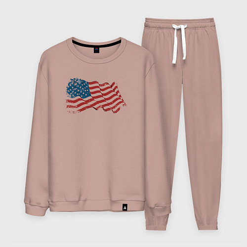 Мужской костюм Развевающий флаг США / Пыльно-розовый – фото 1