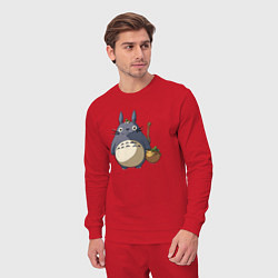 Костюм хлопковый мужской Смешной тоторо, цвет: красный — фото 2