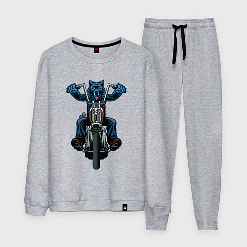 Мужской костюм Волк байкер / Меланж – фото 1