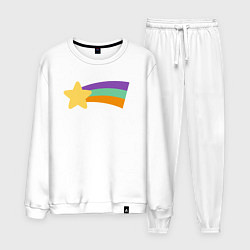 Костюм хлопковый мужской Радужный свитер Мэйбл, цвет: белый