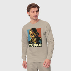 Костюм хлопковый мужской Tupac - all eyez on me, цвет: миндальный — фото 2