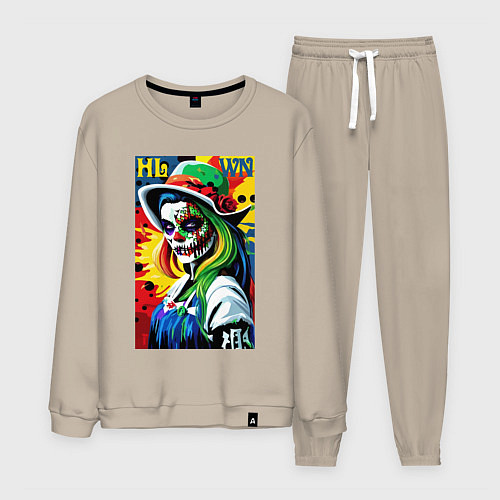 Мужской костюм Girl witch - pop art / Миндальный – фото 1