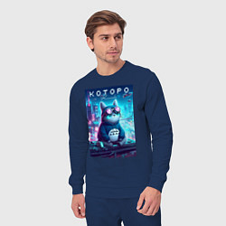 Костюм хлопковый мужской Которо - коллаба, цвет: тёмно-синий — фото 2