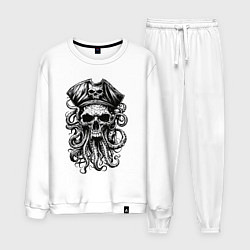 Костюм хлопковый мужской Octopus skull, цвет: белый
