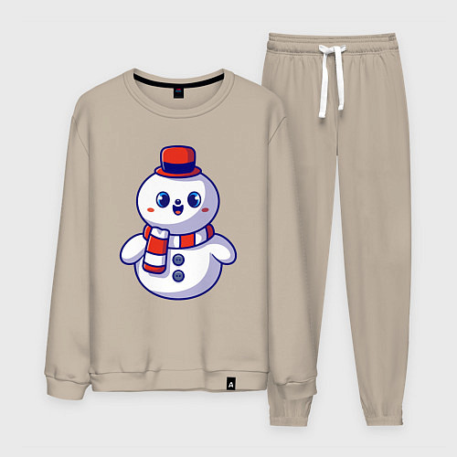 Мужской костюм Милый снеговик / Миндальный – фото 1