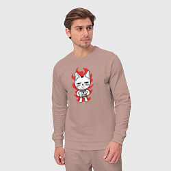 Костюм хлопковый мужской Дандадан - Турбо бабка yokai, цвет: пыльно-розовый — фото 2