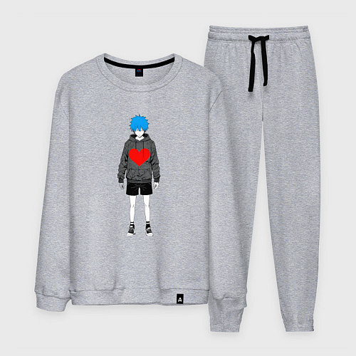 Мужской костюм Мальчик аниме с сердцем / Меланж – фото 1