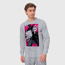 Костюм хлопковый мужской Дандадан Кэн Такакура, цвет: меланж — фото 2