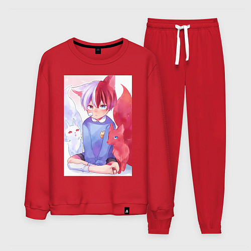 Мужской костюм Моя геройская академия Сёто Тодороки лисы / Красный – фото 1