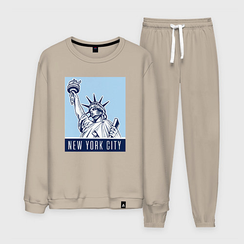 Мужской костюм New York style / Миндальный – фото 1