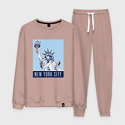 Костюм хлопковый мужской New York style, цвет: пыльно-розовый