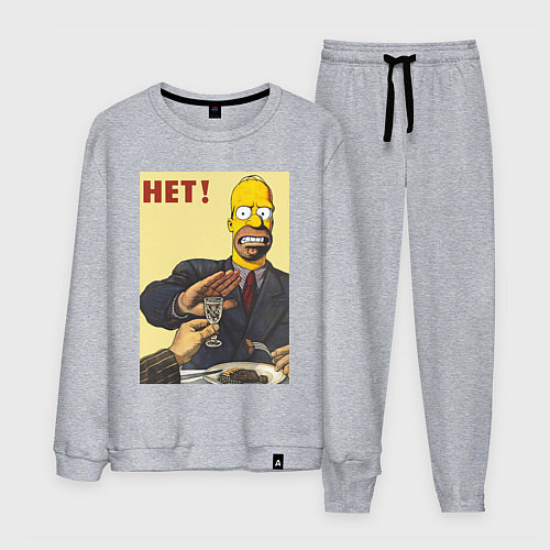 Мужской костюм Пародия на плакаты СССР Гомер Симпсон / Меланж – фото 1