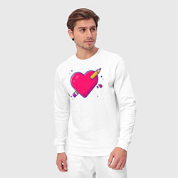 Костюм хлопковый мужской Сердечко и карандаш, цвет: белый — фото 2