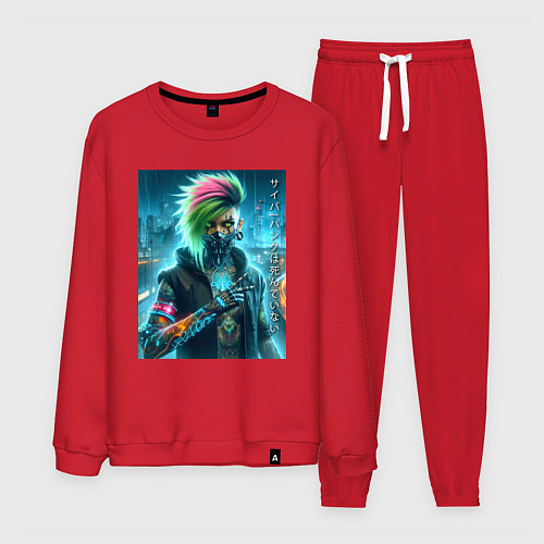Мужской костюм Cool girl - cyberpunks not dead / Красный – фото 1