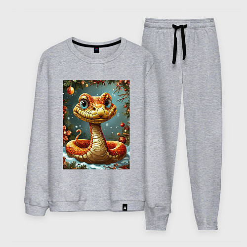 Мужской костюм Новогодняя золотая змейка / Меланж – фото 1