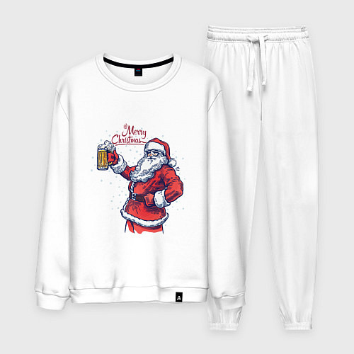 Мужской костюм Merry Christmas Santa beer / Белый – фото 1