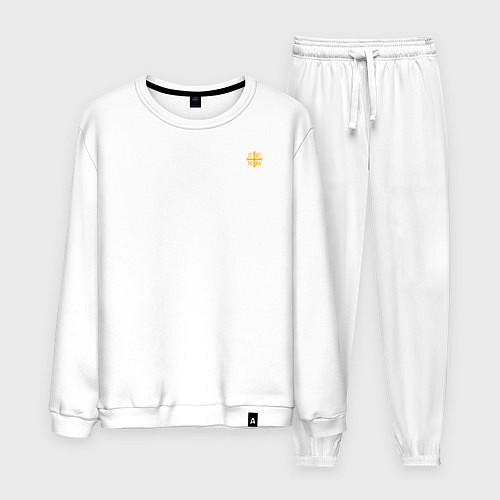 Мужской костюм Кто к нам с мечом придет ника большая желтая текст / Белый – фото 1