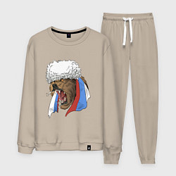 Костюм хлопковый мужской Русский медведь арт, цвет: миндальный