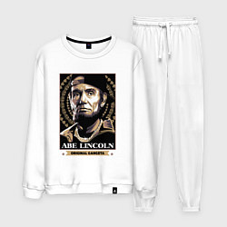 Костюм хлопковый мужской Lincoln gangster, цвет: белый