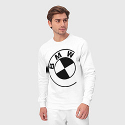 Костюм хлопковый мужской БМВ значок, цвет: белый — фото 2