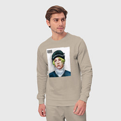 Костюм хлопковый мужской G Dragon Big bang, цвет: миндальный — фото 2