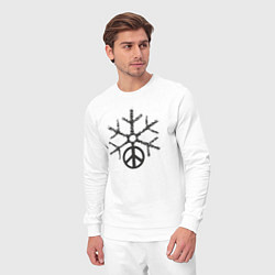 Костюм хлопковый мужской Снежный мир, цвет: белый — фото 2