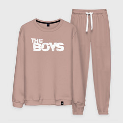 Костюм хлопковый мужской The boys logo, цвет: пыльно-розовый